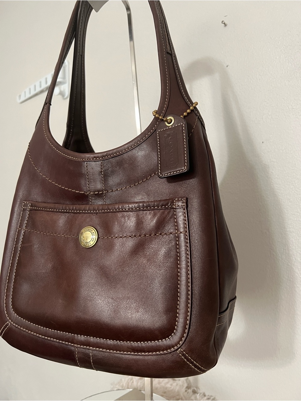 Coach Ergo Legacy Dark Brown Shoulder Bag with Brass Accent - Picture 4 of 17